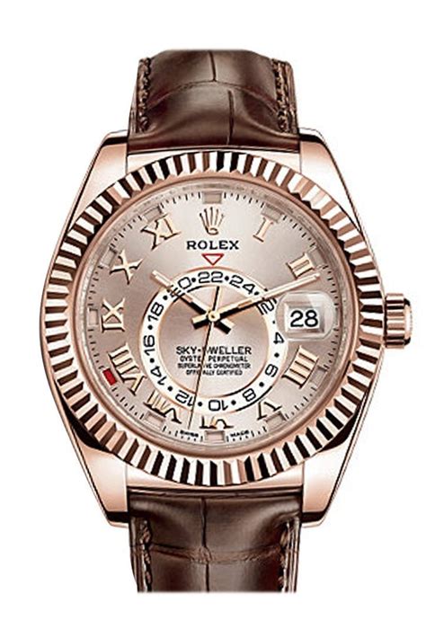 rolex sky dweller rose gold sundust dial